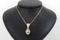 Tahitian Pearl and Diamond Pendant - 4