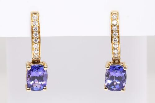 3.15ct Tanzanite and Diamond Earrings