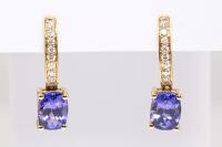 3.15ct Tanzanite and Diamond Earrings