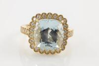 6.87ct Aquamarine and Diamond Ring