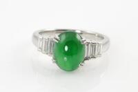 3.43ct Jade and Diamond Ring