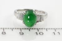 3.43ct Jade and Diamond Ring - 2