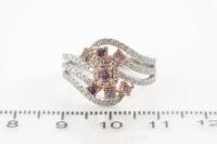 0.64ct Pink and White Diamond Ring GIA - 3