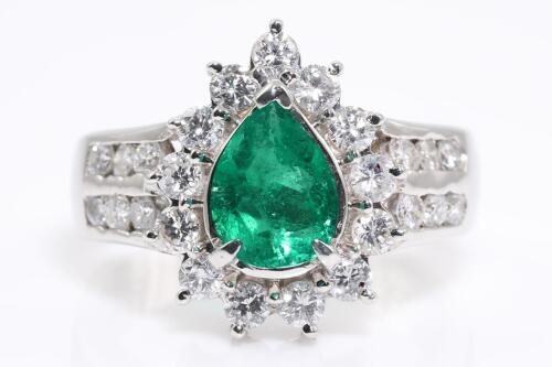 1.17ct Emerald and Diamond Ring