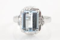 3.37ct Aquamarine and Diamond Ring