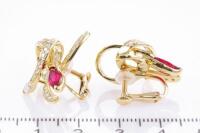 Ruby and Diamond clip on Earrings - 3