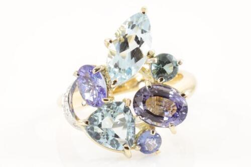 Mixed Gemstone and Diamond Ring