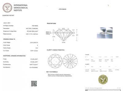 2.00ct Diamond Solitaire Pendant IGI K SI2 - 5