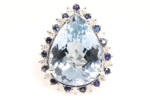Topaz, Sapphire and Diamond Ring