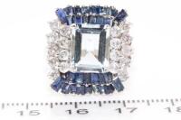 Aquamarine, Sapphire and Diamond Ring - 2