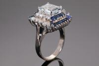 Aquamarine, Sapphire and Diamond Ring - 5