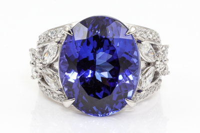 16.48ct Tanzanite and Diamond Ring