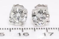 3.10ct Round Diamond Stud Earrings - 2
