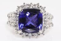 9.57ct Tanzanite and Diamond Ring