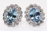 2.01ct Aquamarine and Diamond Earrings