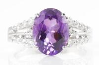 2.89ct Amethyst and Diamond Ring