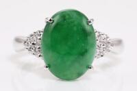 5.27ct Jade and Diamond Ring