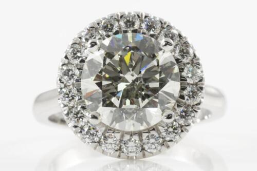 3.01ct Centre Round Diamond Ring HRD K SI2