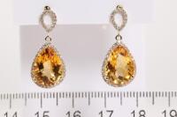 Citrine and Diamond Earrings - 2