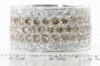 Champagne and White Diamond Dress Ring - 2
