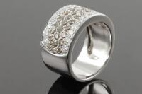 Champagne and White Diamond Dress Ring - 5