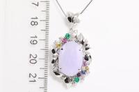 Lavender Jade and Mixed Gemstone Pendant - 3