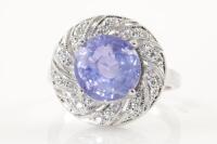 Unheated Sapphire and Diamond Ring