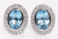 Topaz and Diamond Earrings