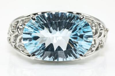 6.46ct Topaz and Diamond Ring