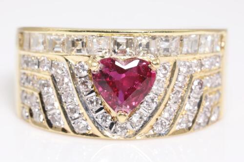 0.70ct Ruby and Diamond Ring