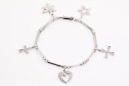 1.12ct Diamond Charm Bracelet