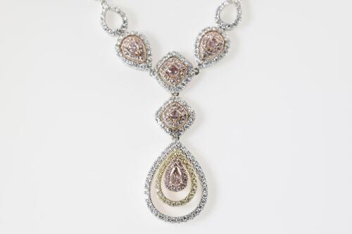 Pink & White Diamond Necklace