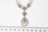 Pink & White Diamond Necklace - 3