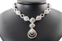 Pink & White Diamond Necklace - 7