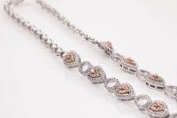 Pink & White Diamond Necklace - 10