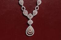 Pink & White Diamond Necklace - 11