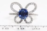 Sri Lankan Sapphire & Diamond Ring GIA - 3