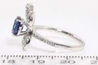 Sri Lankan Sapphire & Diamond Ring GIA - 4