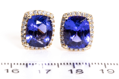 Tanzanite 7.71cts and Diamond Earrings - 2