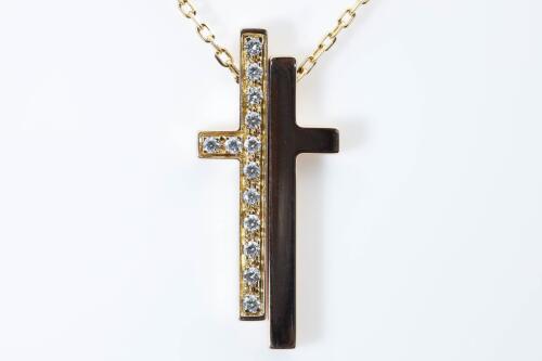 Gucci Split Cross Diamond Pendant