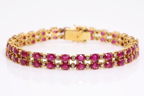 12.37ct Ruby and Diamond Bracelet