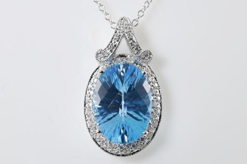 Topaz and Diamond Pendant