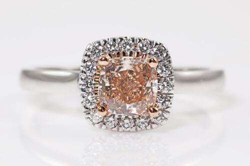 0.71ct Pinkish Brown Diamond Ring GIA SI2