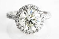 3.02ct Diamond Halo Ring GIA M VS2