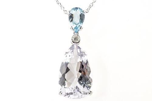 Aquamarine & Diamond Necklace