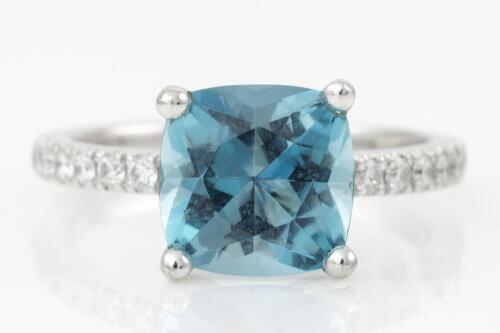 Aquamarine and Diamond Ring