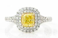 0.96ct Fancy Yellow Diamond Ring GIA SI2