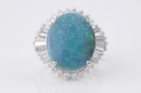 Black Opal and Diamond Ring