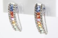 Multi Colour Sapphire & Diamond Earrings - 2