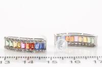 Multi Colour Sapphire & Diamond Earrings - 4